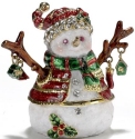 Kubla Crafts Bejeweled Enamel 4098R Snowman Box