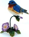 Kubla Crafts Bejeweled Enamel 3425 Blue Bird Box