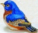 Kubla Crafts Bejeweled Enamel 3883 Blue Bird Box