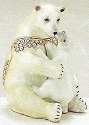 Kubla Crafts Bejeweled Enamel 4124 Polar Bear with Baby Box