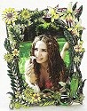 Kubla Crafts Bejeweled Enamel 4129 Lizard Flowers Picture Frame