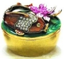 Kubla Crafts Bejeweled Enamel KUB 4133 Jeweled Koi on Large Box