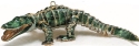 Kubla Crafts Cloisonne KUB 4150GR Jewel Arti Alligator Ornament
