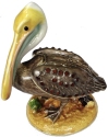 Kubla Crafts Bejeweled Enamel 4158AN Brown Pelican Box