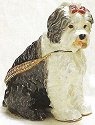 Kubla Crafts Bejeweled Enamel 4184 Sheepdog Large Box