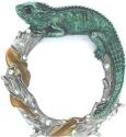 Kubla Crafts Bejeweled Enamel 4187 Enamel Lizard Frame
