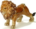Kubla Crafts Bejeweled Enamel 4195 Large Lion Box