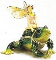 Kubla Crafts Bejeweled Enamel 4197 Fairy on Frog Box