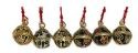 Kubla Crafts Cloisonne KUB 4200 Sleigh Bells with Cord Set of 6