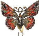 Kubla Crafts Bejeweled Enamel 4208- Butterfly Wall HOOK