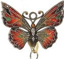 Kubla Crafts Bejeweled Enamel 4208- Butterfly Wall Hook