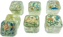 Kubla Crafts Cloisonne 4243N Antique Silver & Enamel Boxes Set of 6