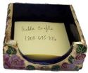 Kubla Crafts Cloisonne 4254R Cloisonne Rose Note Holder