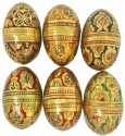 Kubla Crafts Capiz 4257 Enamel Egg Box Set of 6