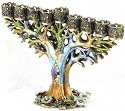 Kubla Crafts Bejeweled Enamel 4261- Tree Menorah