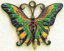 Kubla Crafts Bejeweled Enamel KUB 4278 Bejeweled Enamel Butterfly Wall Hook