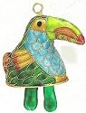 Kubla Crafts Cloisonne 4295T Cloisonne Toucan Bell Ornament