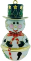 Kubla Crafts Cloisonne 4297B Cloisonne Snowman Sleigh bell Ornament