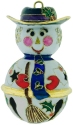 Kubla Crafts Cloisonne 4297G Cloisonne Snowman Sleigh bell Ornament