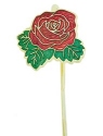 Kubla Crafts Bejeweled Enamel 4300I Red Rose Enamel Book Mark Set of 4