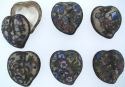 Kubla Crafts Cloisonne 4327 Cloisonne Heart Box Set of 6