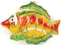 Kubla Crafts Cloisonne 4336YO Bejeweled Yellow Fish Ornament