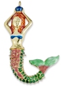 Kubla Crafts Cloisonne 4355G Articulated Green Mermaid Ornament