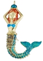 Kubla Crafts Cloisonne 4355T Articulated Teal Mermaid Ornament