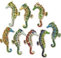 Kubla Crafts Cloisonne 4360A Articulated Enameled Seahorse Ornament Set of 8