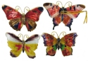 Kubla Crafts Cloisonne 4373- Cloisonne Butterfly Ornament Set of 4
