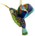 Kubla Crafts Cloisonne 4378BL Cloisonne Blue Hummingbird Ornament