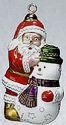 Kubla Crafts Cloisonne 4382 Santa Snowman Ornament