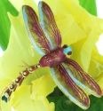 Kubla Crafts Cloisonne 4386R Cloisonne Pick Dragonfly Rust