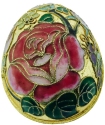 Kubla Crafts Cloisonne 4403R Cloisonne Rose Egg Box 