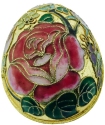 Kubla Crafts Cloisonne 4403R Cloisonne Rose Egg Box