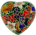 Kubla Crafts Cloisonne 4406DR Cloisonne Dellarobbia Heart Box