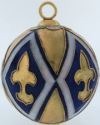 Kubla Crafts Cloisonne 4407 Cloisonne Fleur de Lis Ornament Set of 2