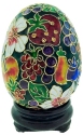 Kubla Crafts Cloisonne 4408DR Cloisonne Dellarobbia Egg