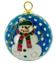Kubla Crafts Cloisonne 4417 Snowman Cloisonne Ball Ornament