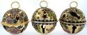 Kubla Crafts Cloisonne 4421 Gold Sleigh Bell Ornament Set of 12