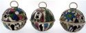Kubla Crafts Cloisonne KUB 4448 Large Silver Sleigh Bell Ornament Set of 12