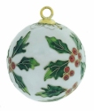 Kubla Crafts Cloisonne 4460 Holly Cloisonne Ball Ornament