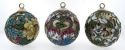 Kubla Crafts Cloisonne 4461 Silver Ball Ornament Set of 12
