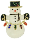 Kubla Crafts Bejeweled Enamel 4500B Snowman Brooch