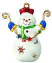 Kubla Crafts Bejeweled Enamel KUB 4500C Garland Snowman Brooch