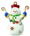 Kubla Crafts Bejeweled Enamel 4500C Garland Snowman Brooch