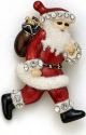 Kubla Crafts Bejeweled Enamel 4500D Dashing Santa Brooch