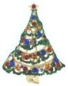 Kubla Crafts Bejeweled Enamel KUB 4500R Large Christmas Tree Brooch