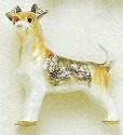 Kubla Crafts Bejeweled Enamel KUB 4506 Fox Terrier Dog Brooch