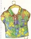 Kubla Crafts Cloisonne 4512C Cloisonne Hawaiin Shirt Ornament